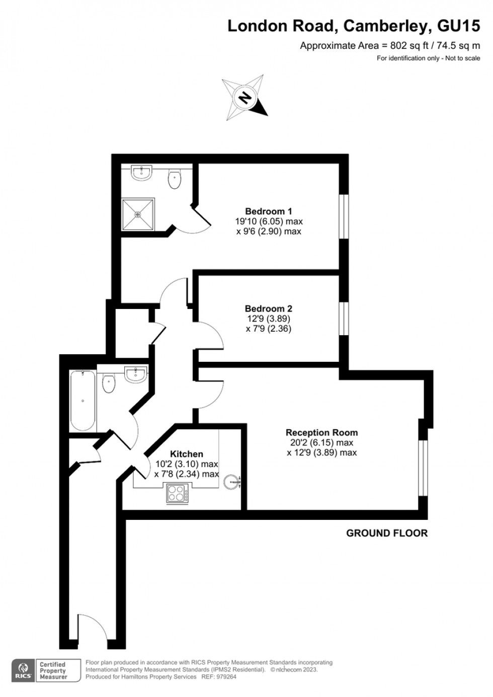 Floorplan for Dorchester Court, London Road, Camberley