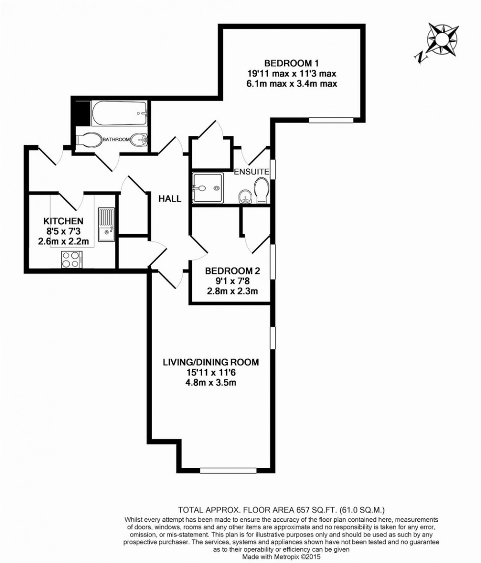 Floorplan for 136 Upper Chobham Road ,Surrey GU15 1EL