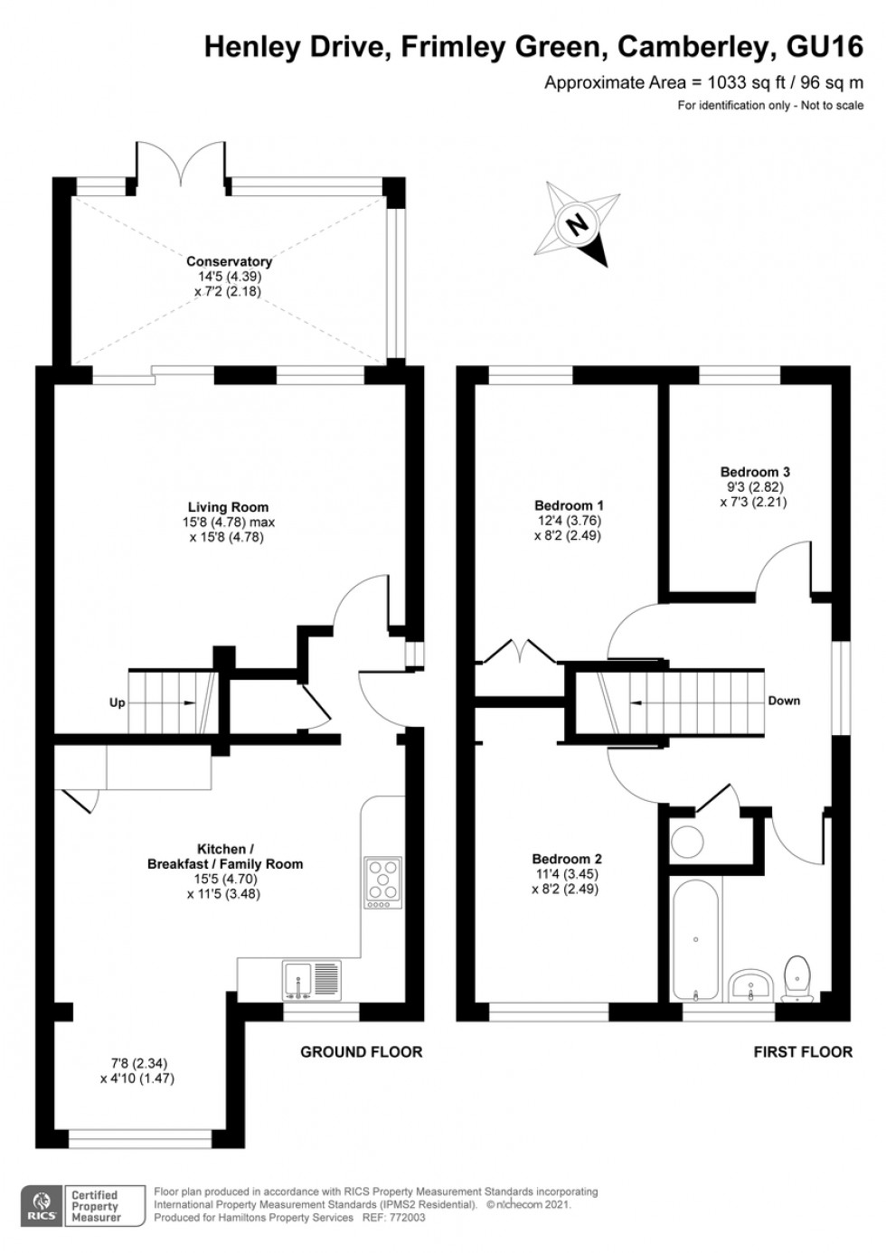 Floorplan for Henley Drive, Frimley Green