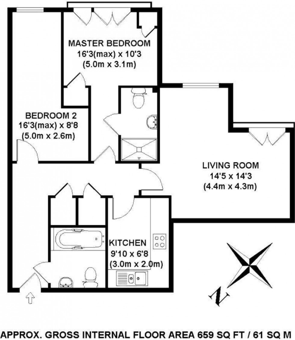 Floorplan for Upper Chobham Road, Camberley