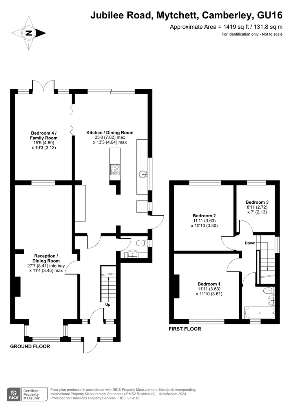 Floorplan for Mytchett, CAMBERLEY, Surrey