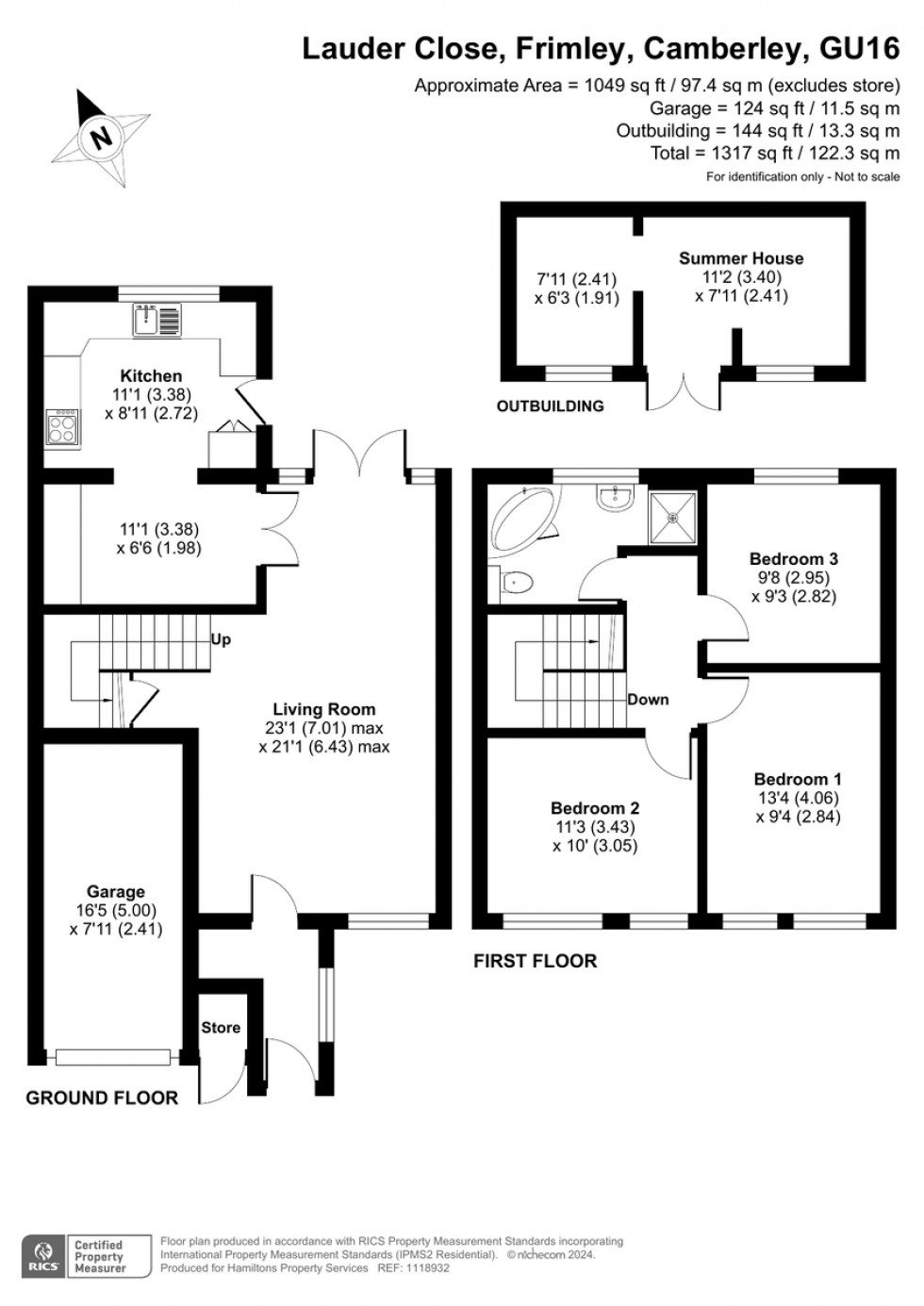 Floorplan for Lauder Close, Frimley