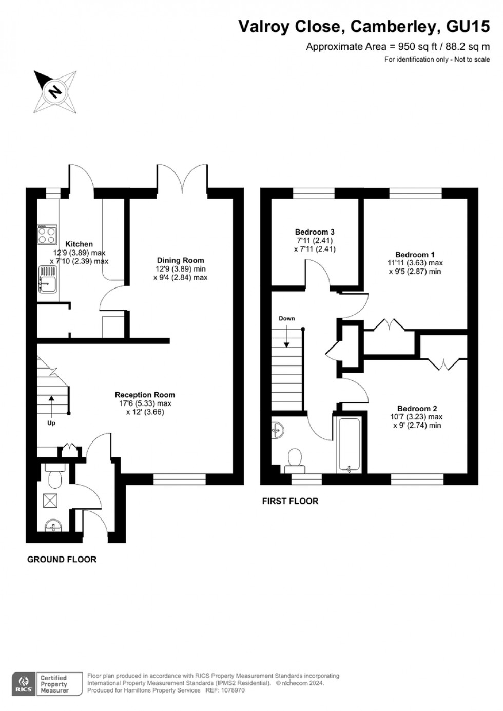 Floorplan for Valroy Close, Camberley