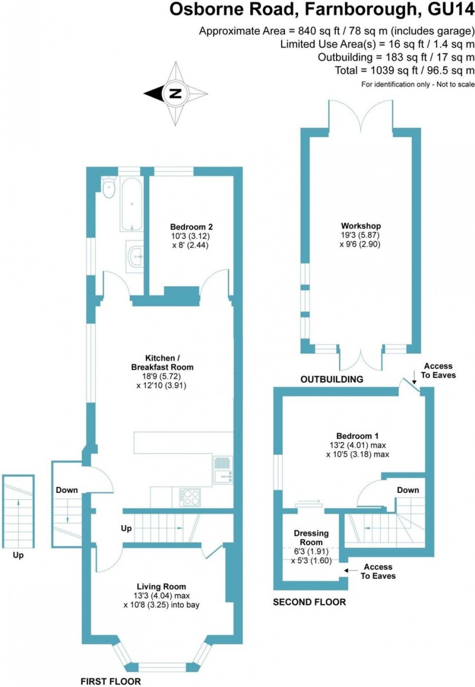 Floorplan for Osborne Road, Farnborough