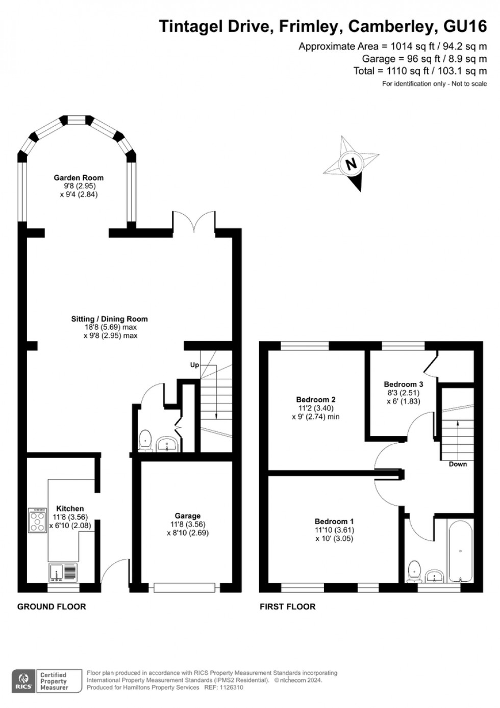 Floorplan for Tintagel Drive, Frimley