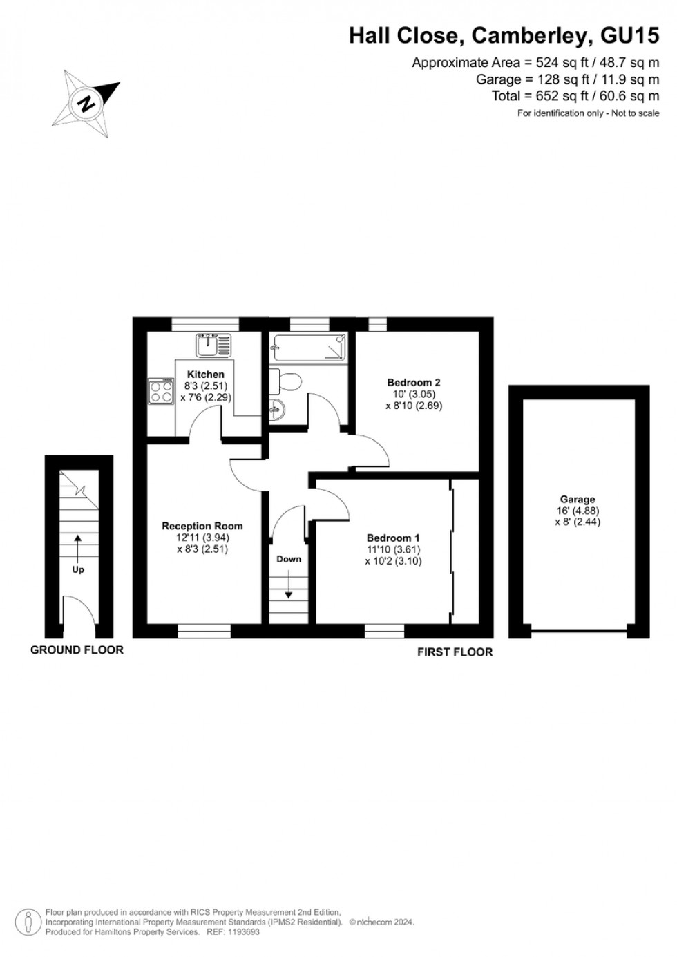 Floorplan for Hall Close ,Surrey GU15 2EB