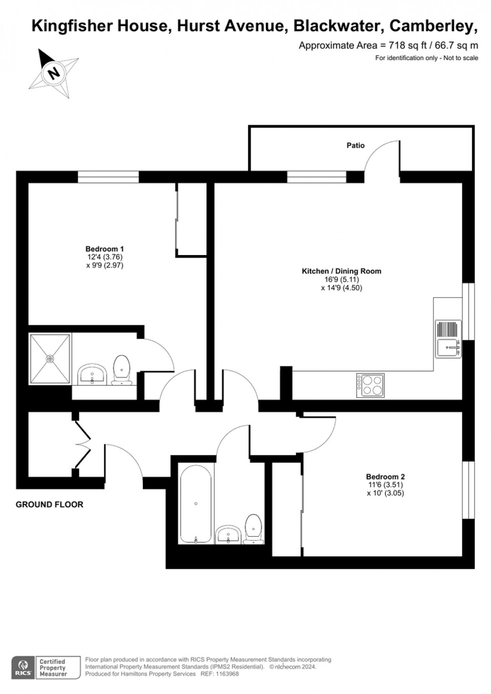 Floorplan for Hurst Avenue, Blackwater, Camberley