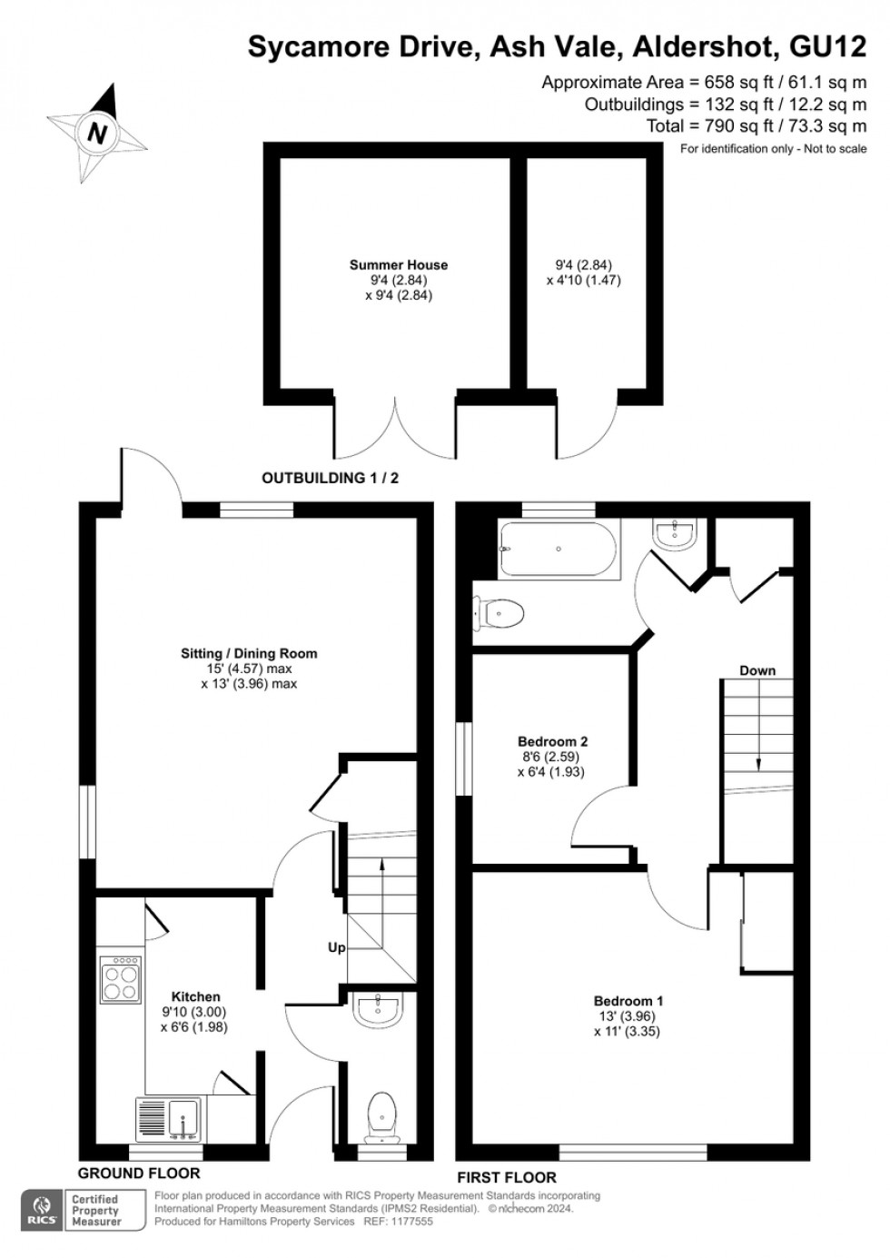 Floorplan for Sycamore Drive, Ash Vale