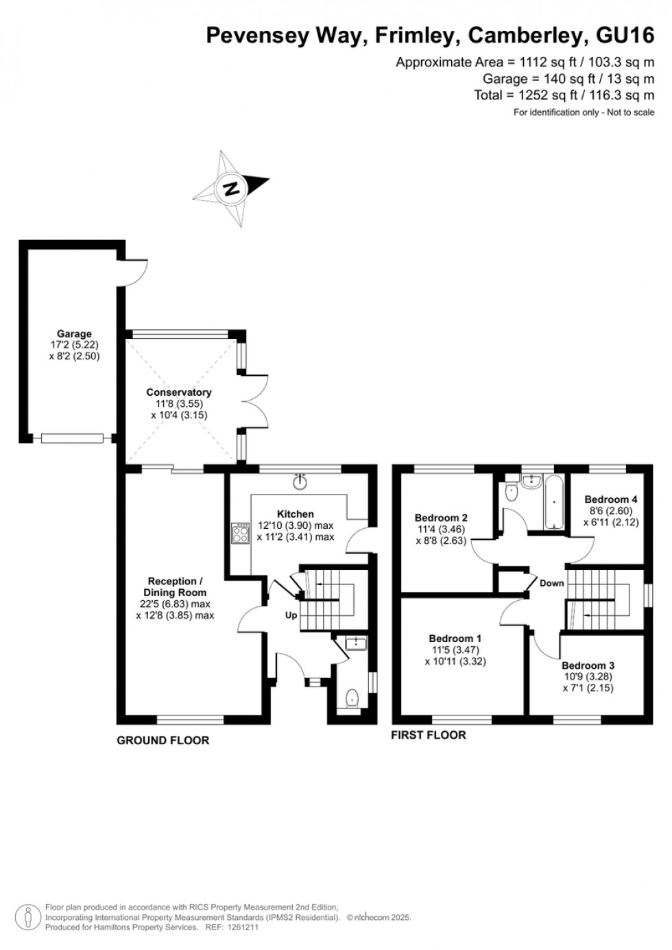 Floorplan for Pevensey Way, Frimley