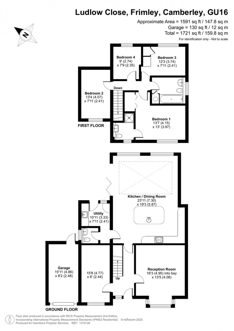 Floorplan for Ludlow Close, Frimley