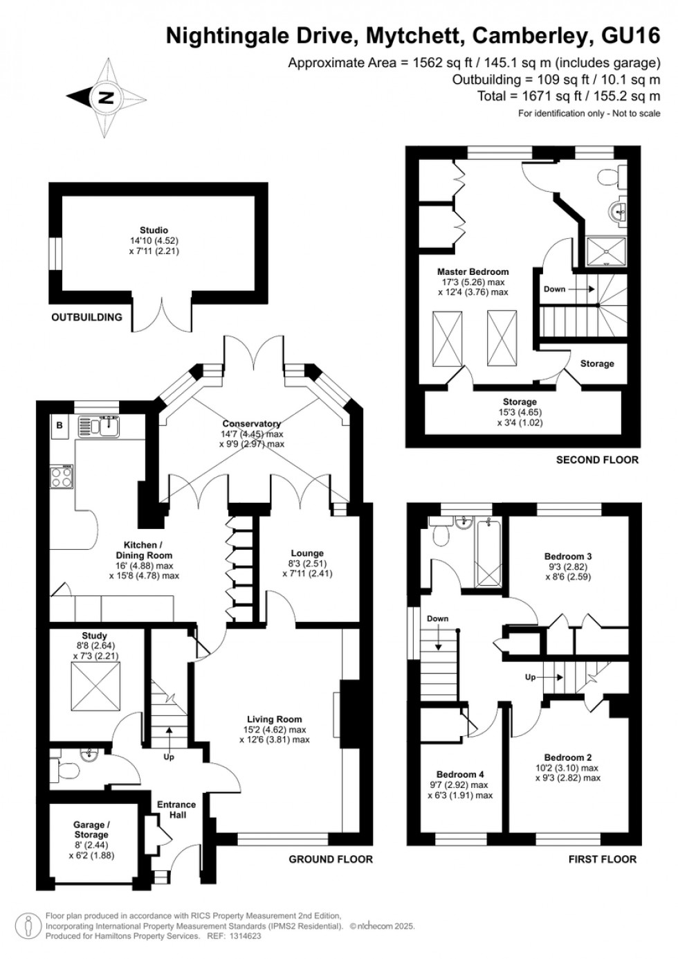 Floorplan for Nightingale Drive, Mytchett, Camberley