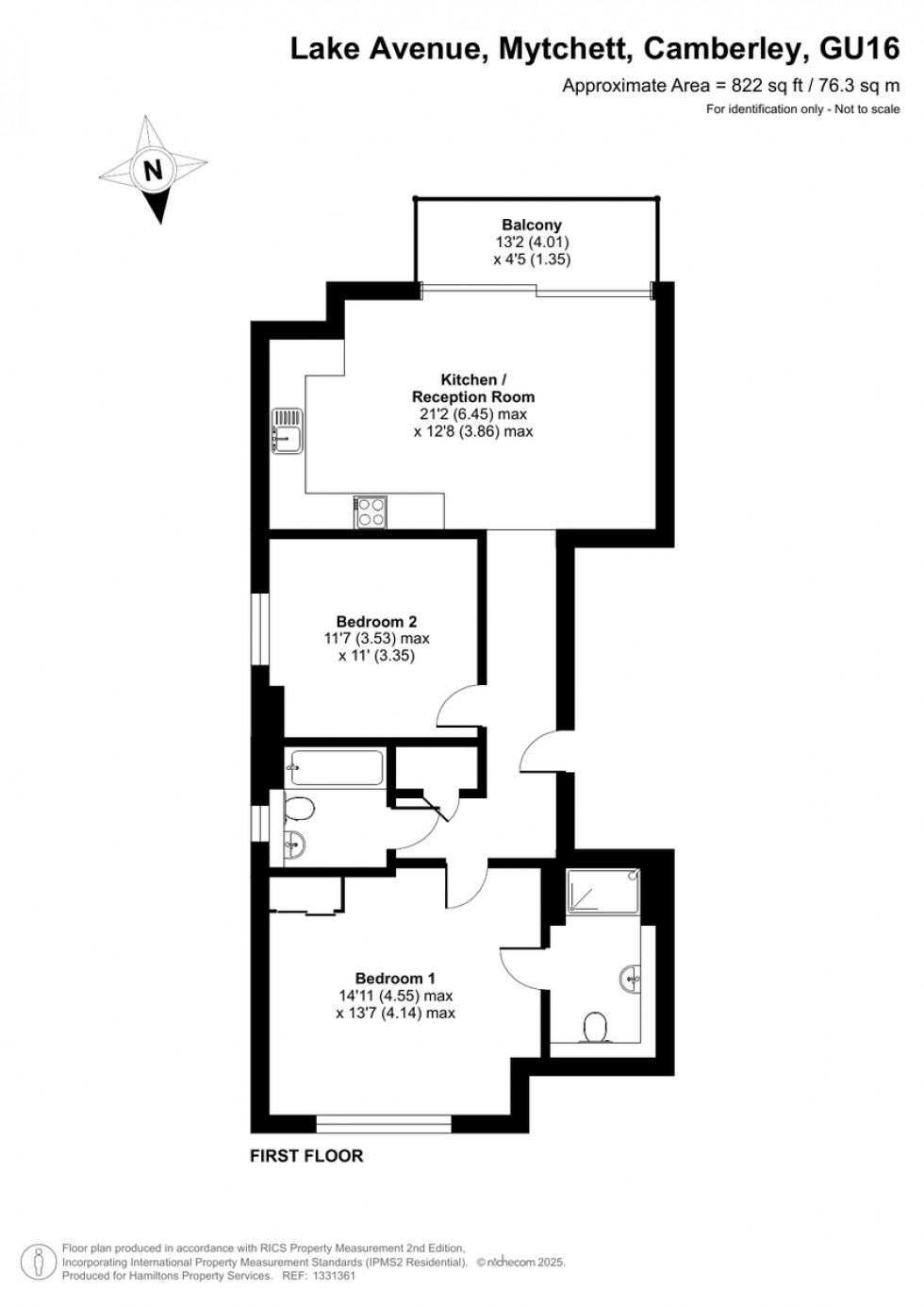 Floorplan for Lake Avenue, Mytchett, Camberley