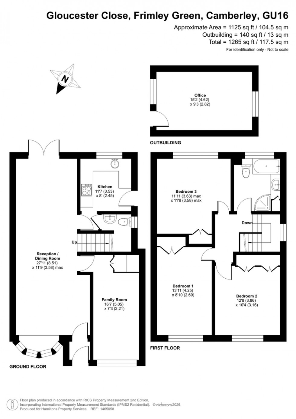 Floorplan for Gloucester Close, Frimley Green