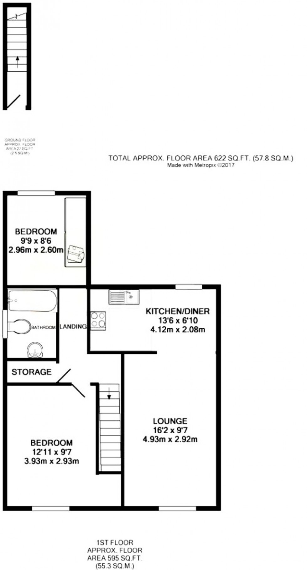 Floorplan for Laurel Avenue, Englefield Green, Egham
